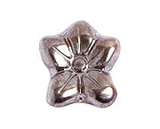 Glass Bead Flower 12x14mm Strung Metal Effect