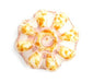 Glass Bead Flower 12mm Beige Marble Strung