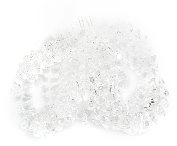 Glass Cupped Flower 8mm Strung Center Hole Transparent