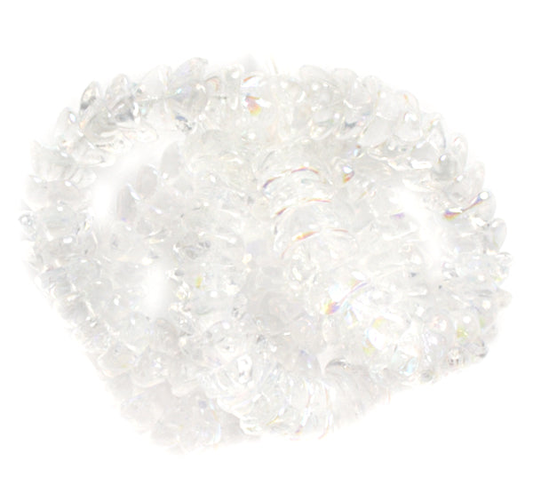 Glass Cupped Flower 8mm Strung Center Hole Transparent