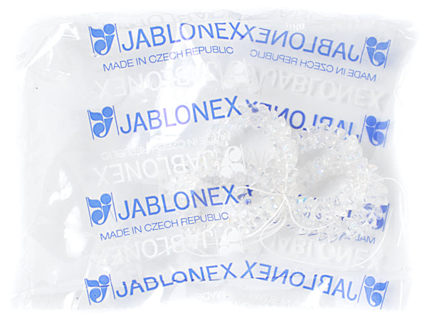 Glass Cupped Flower 8mm Strung Center Hole Transparent