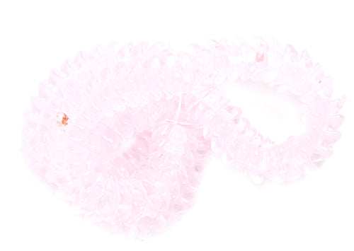 Glass Cupped Flower 8mm Strung Center Hole Transparent