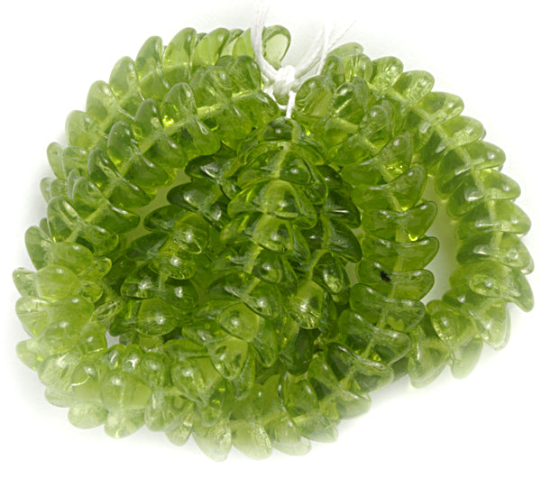 Glass Cupped Flower 8mm Strung Center Hole Transparent