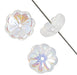 Glass Bead Flower 11mm Strung Center Hole Crystal Aurora Borealis