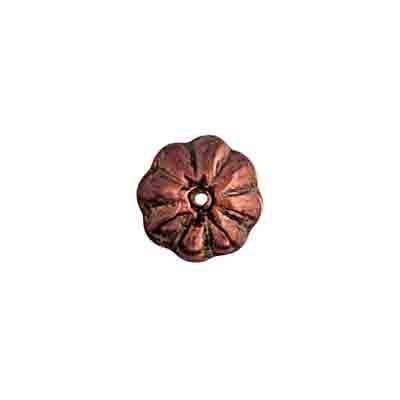 Glass Bead Flower 11mm Strung Center Hole Bronze