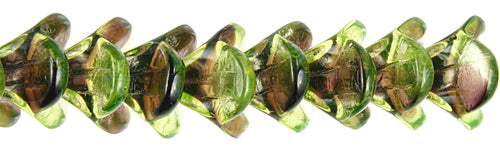 Bell Flower 14x16mm Green/Brown Two-Tone