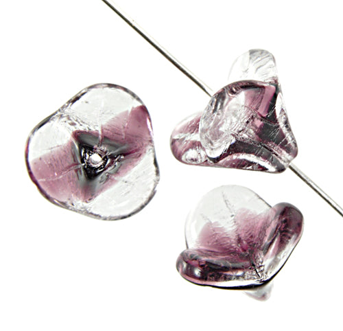 Bell Flower 14x16mm Crystal/Amethyst Two-Tone