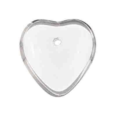 Glass Bead Heart 7x24mm Crystal - Strung