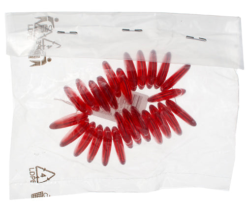 Glass Bead Heart 7x24mm Siam Ruby - Strung