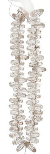 Glass Bead Heart 5x14mm with Stars Strung