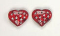 Glass Bead Heart 5x14mm with Stars Strung