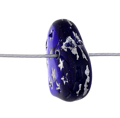 Glass Bead Heart 5x14mm with Stars Strung