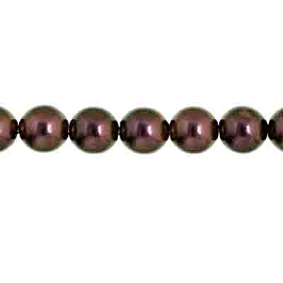 Glass Round Beads Metallic