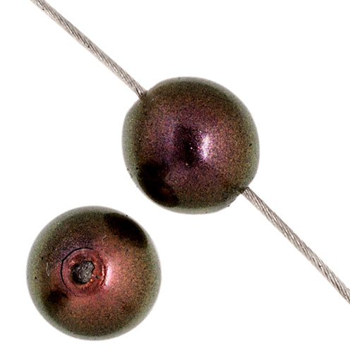 Glass Round Beads Metallic 
