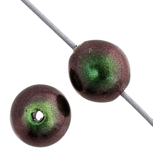 Glass Round Beads Metallic 
