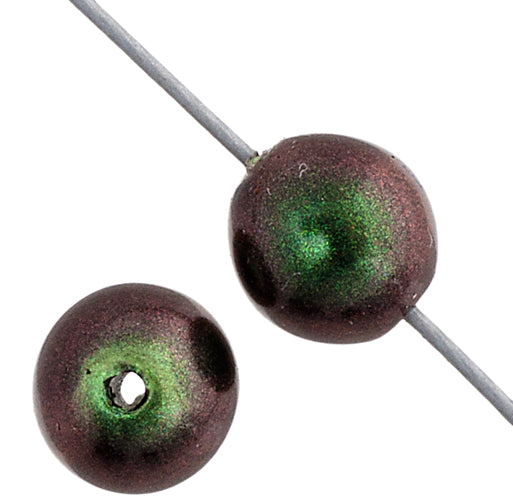 Glass Round Beads Metallic 