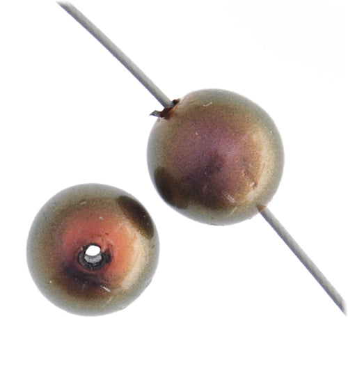 Glass Round Beads Metallic 