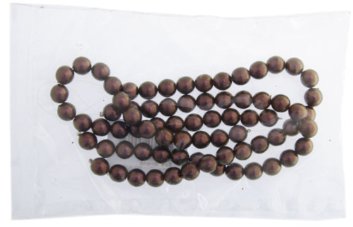 Glass Round Beads Metallic 