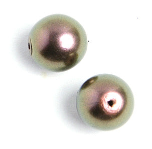 Glass Round Beads Metallic 