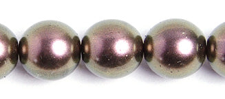 Glass Round Beads Metallic 