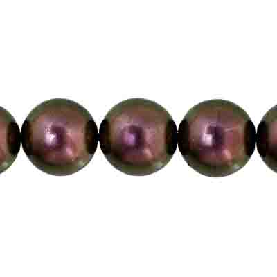 Glass Round Beads Metallic