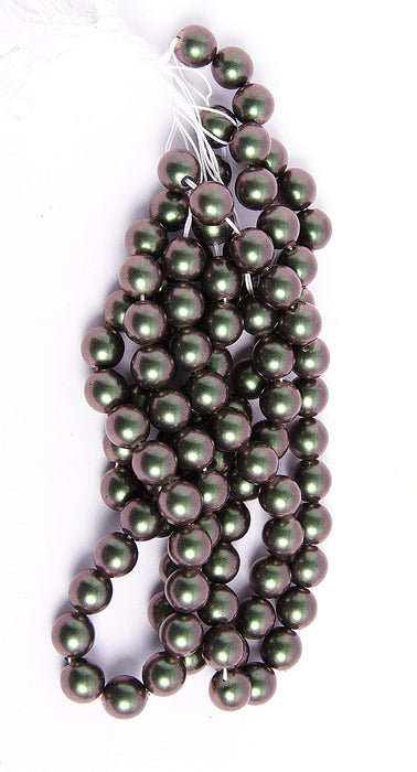 Glass Round Beads Metallic 