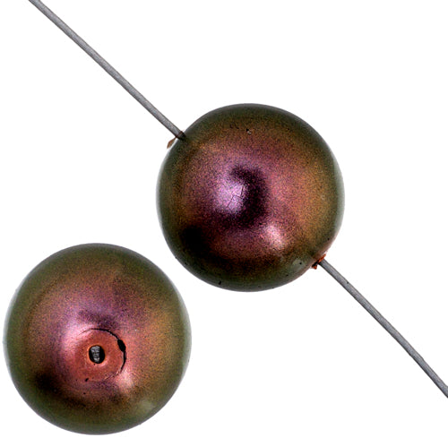 Glass Round Beads Metallic 