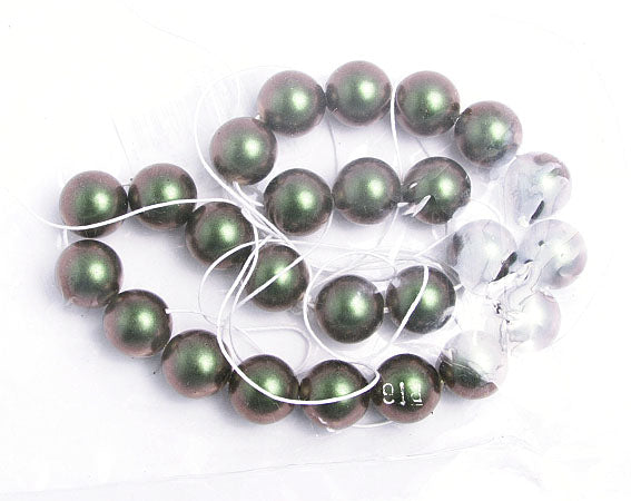 Glass Round Beads Metallic 