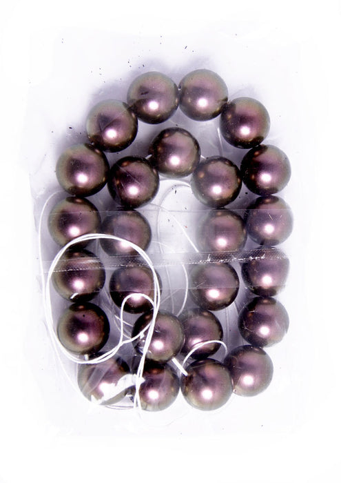 Glass Round Beads Metallic 