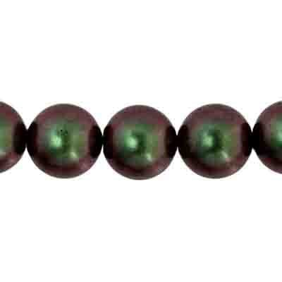 Glass Round Beads Metallic