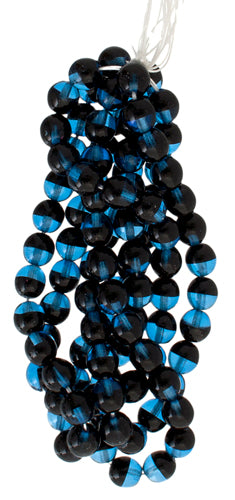 Glass 8mm Two-Tone Round Beads Strung