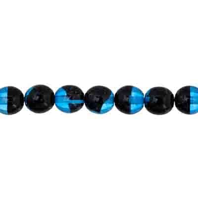 Glass 8mm Two-Tone Round Beads Strung