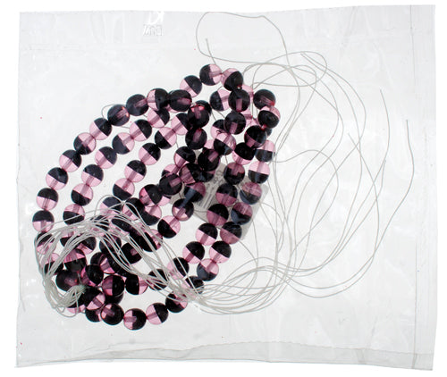 Glass 8mm Two-Tone Round Beads Strung