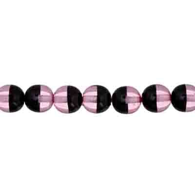 Glass 8mm Two-Tone Round Beads Strung