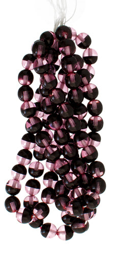 Glass 8mm Two-Tone Round Beads Strung
