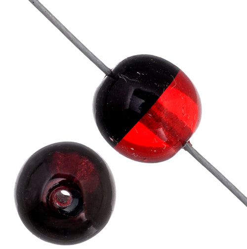 Glass 8mm Two-Tone Round Beads Strung