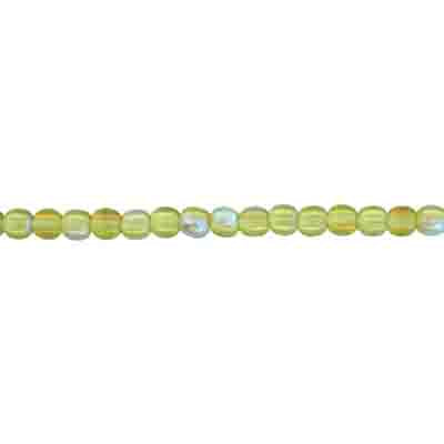 Glass 4mm Round Bead Strung 300 Pieces Aurora Borealis