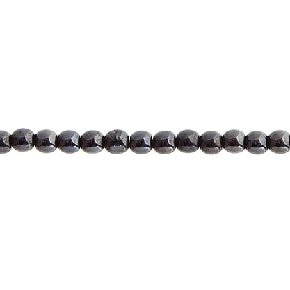 Czech Druk Beads Opaque Jet Hematite x2