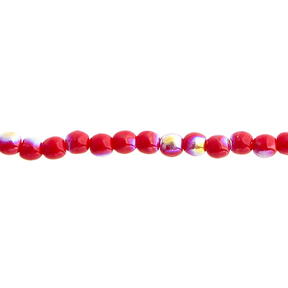 Czech Druk Beads Opaque Dark Red AB