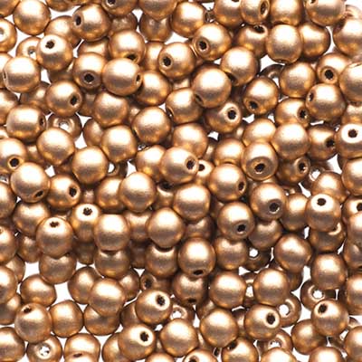 Czech Druk Beads Opaque Gold