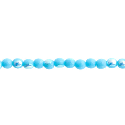 Czech Druk Beads Opaque Blue Turquoise AB