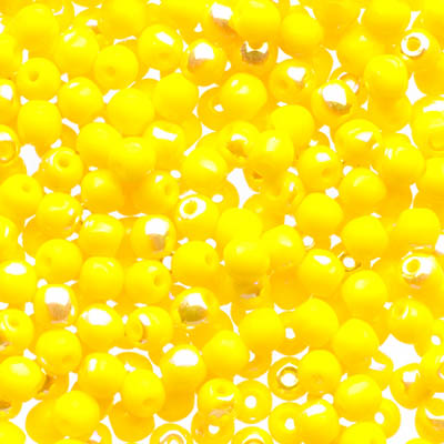 Czech Druk Beads Opaque Yellow AB