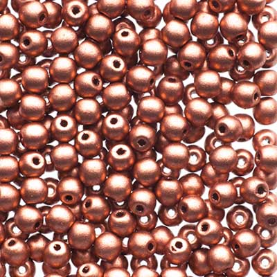 Czech Druk Beads Opaque Copper