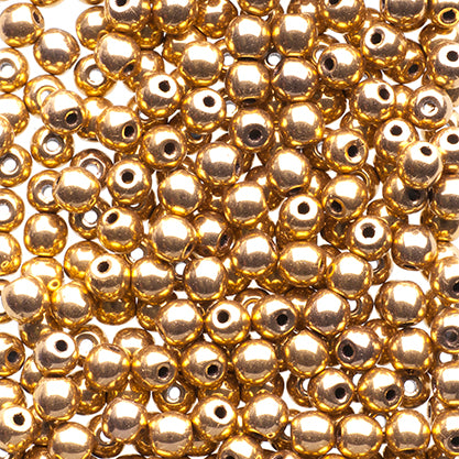 Czech Druk Beads 3mm Transparent Crystal Aurumx2 Strands