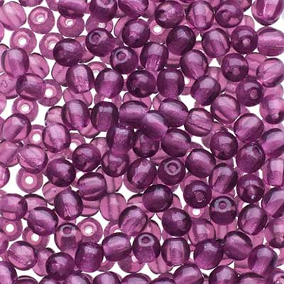 Czech Druk Beads Transparent Amethyst