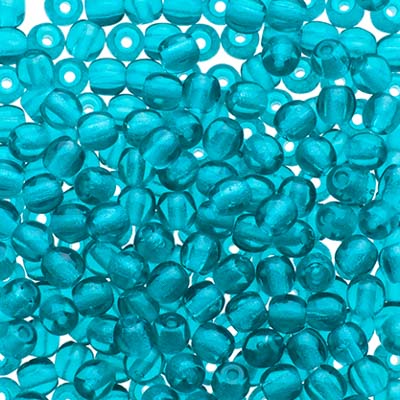Czech Druk Beads Transparent Blue Zircon
