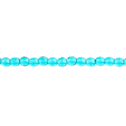 Czech Druk Beads Transparent Blue Zircon