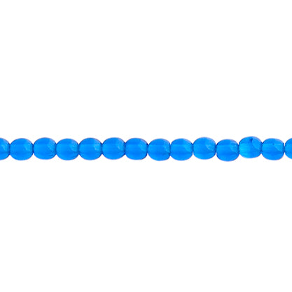 Czech Druk Beads Transparent Capri Blue