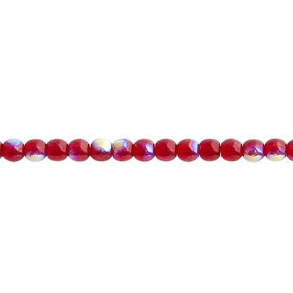 Czech Druk Beads Transparent Garnet AB