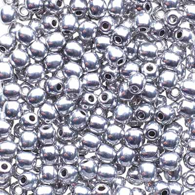 Czech Druk Beads Transparent Crystal Silver-Labrador